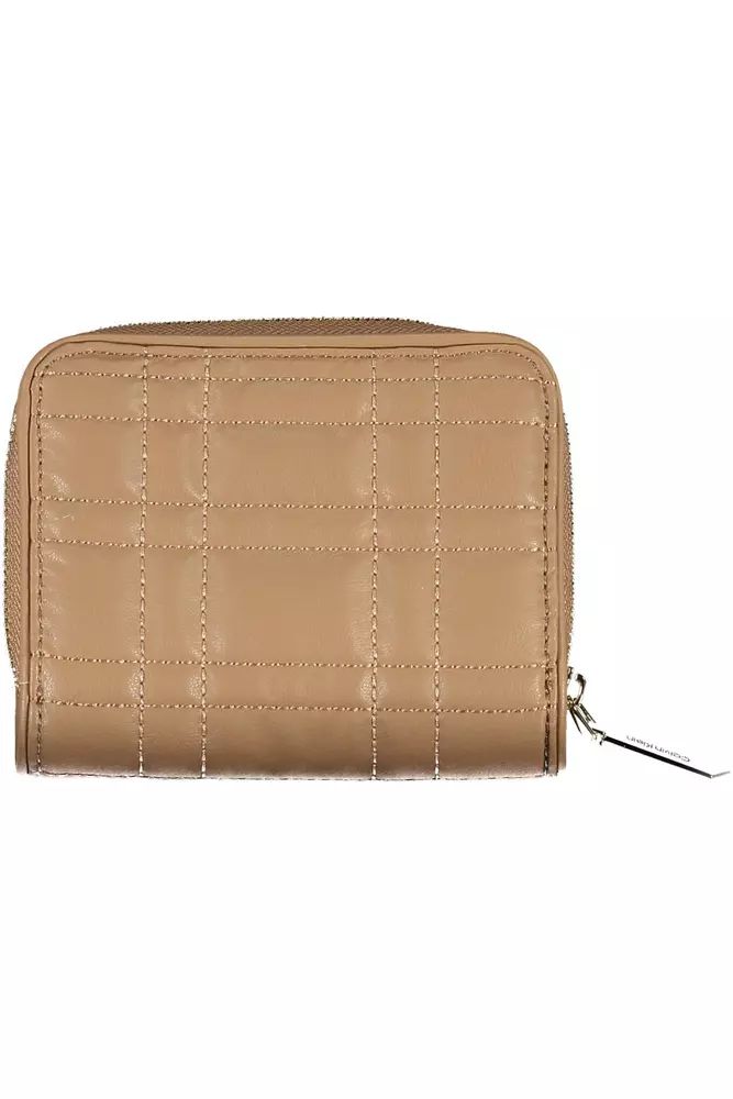 Calvin Klein Elegant Beige Zip Wallet with RFID Lock