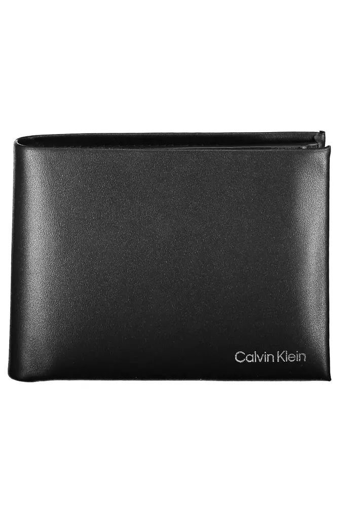 Calvin Klein Sleek Black Leather Wallet with Coin Purse