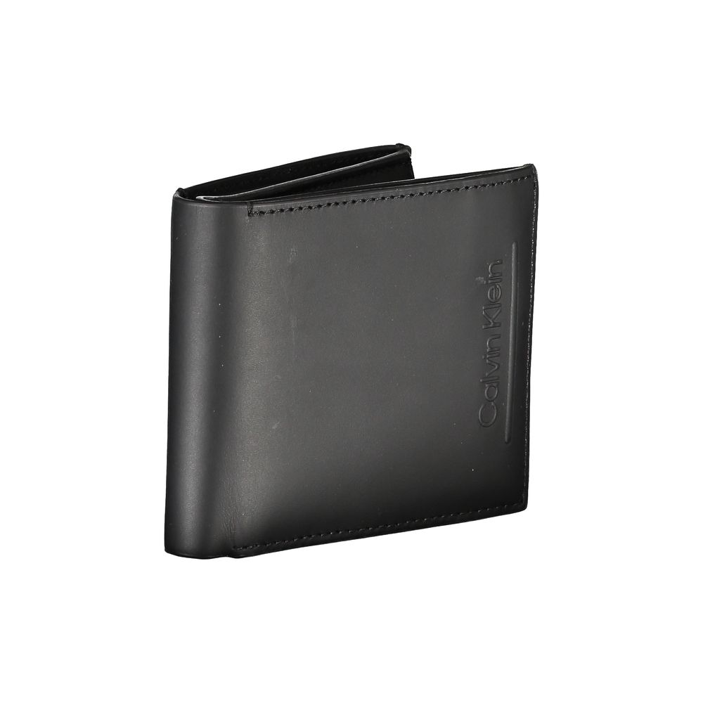 Calvin Klein Black Leather RFID Wallet with Coin Purse