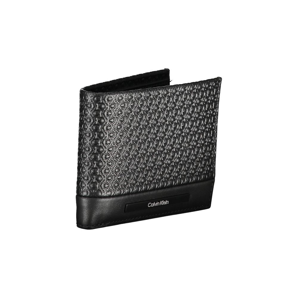 Calvin Klein Sleek Black Leather Wallet with Contrast Details