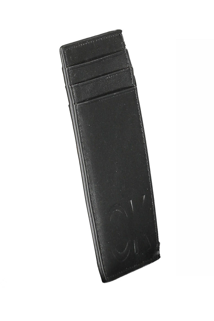 Calvin Klein Sleek Leather Zip Wallet in Timeless Black