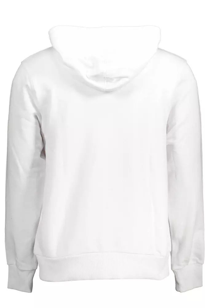 Cavalli Class Classy White Hooded Cotton Sweatshirt