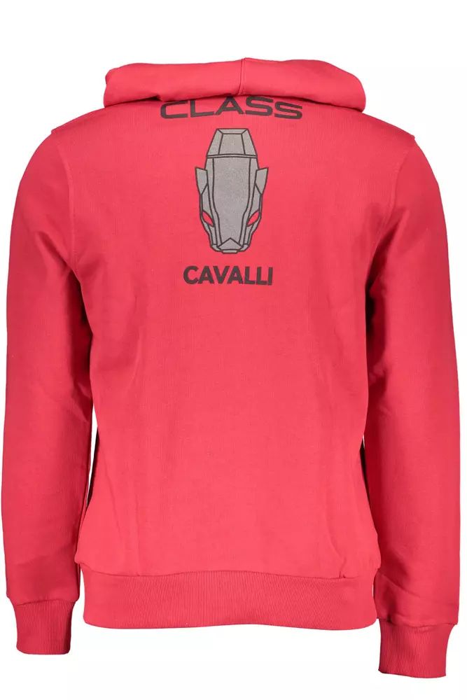 Cavalli Class Elegant Pink Hooded Sweatshirt with Logo