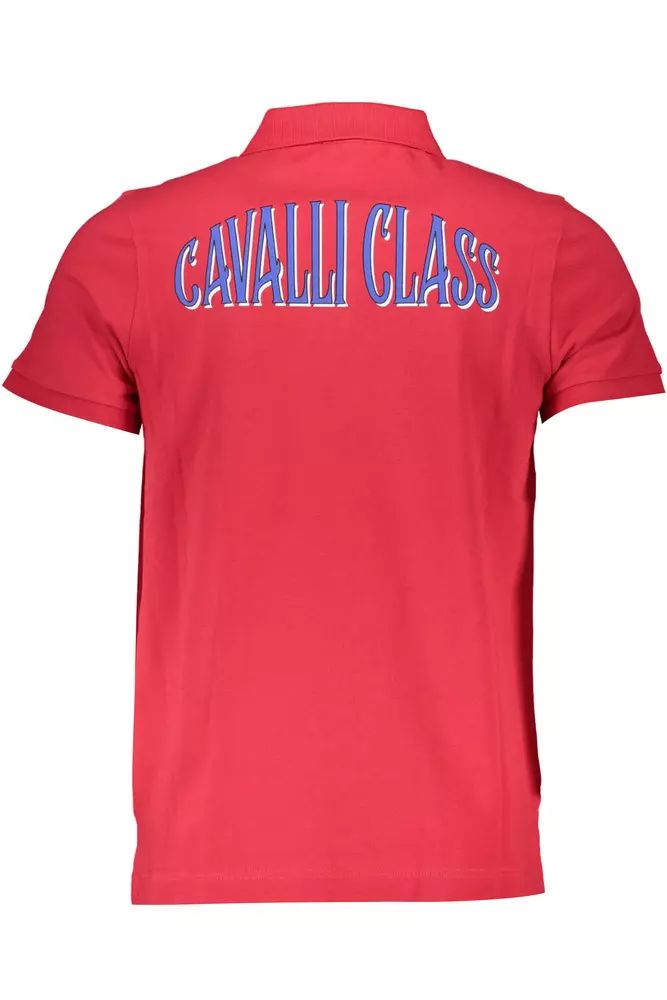 Cavalli Class Elegant Pink Cotton Polo with Chic Detailing