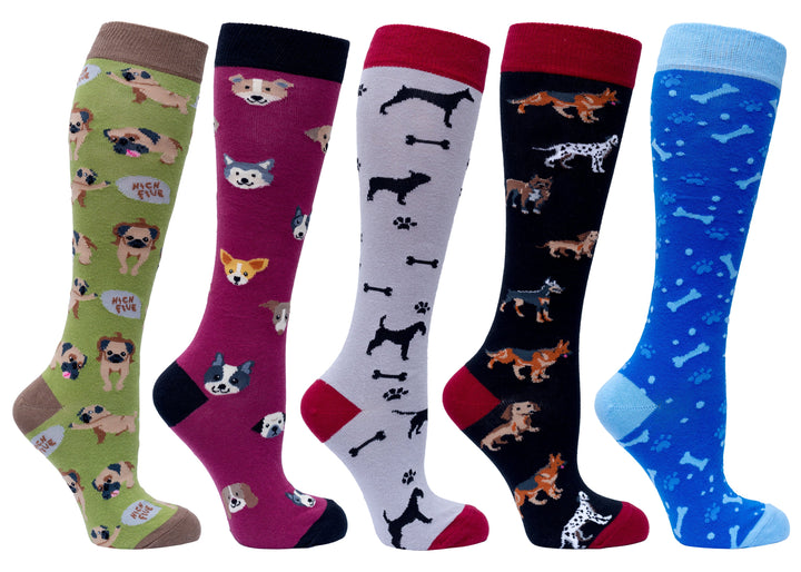 Women's Cute Dogs Knee High Socks Set