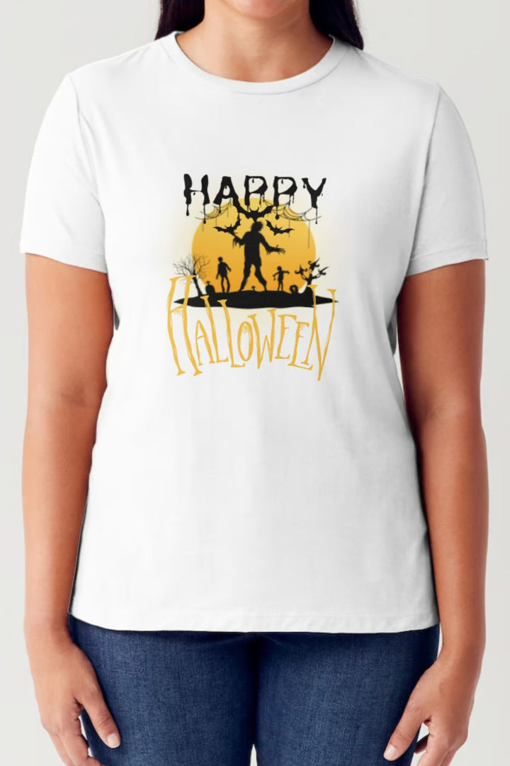 Simply Love Full Size HAPPY HALLOWEEN Short Sleeve Tubular T-Shirt