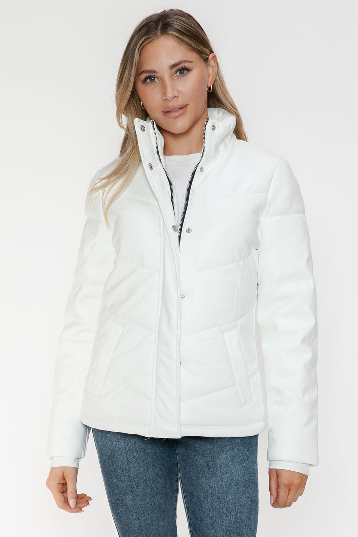 Salvia Ettore Pocketed Zip Up Turtleneck Puffer Jacket