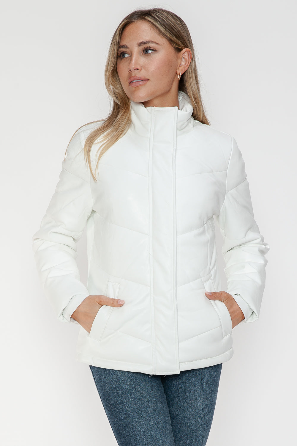 Salvia Ettore Pocketed Zip Up Turtleneck Puffer Jacket