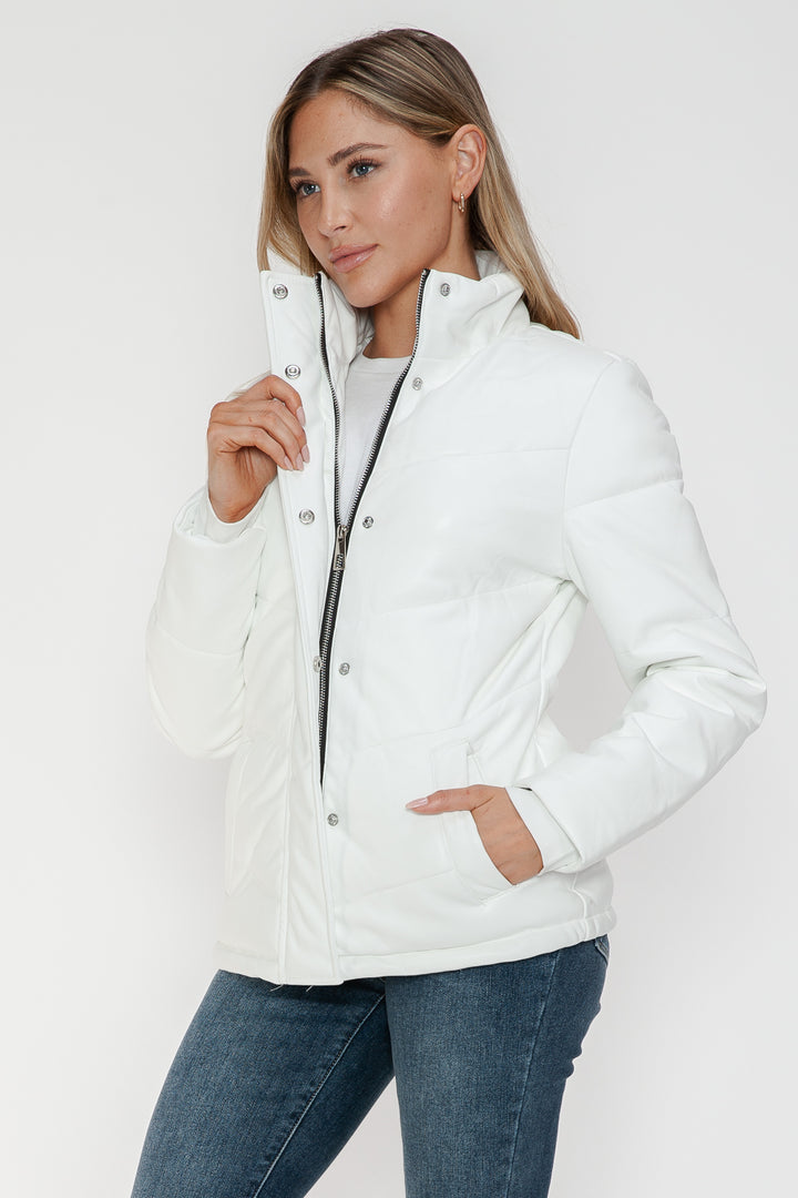 Salvia Ettore Pocketed Zip Up Turtleneck Puffer Jacket