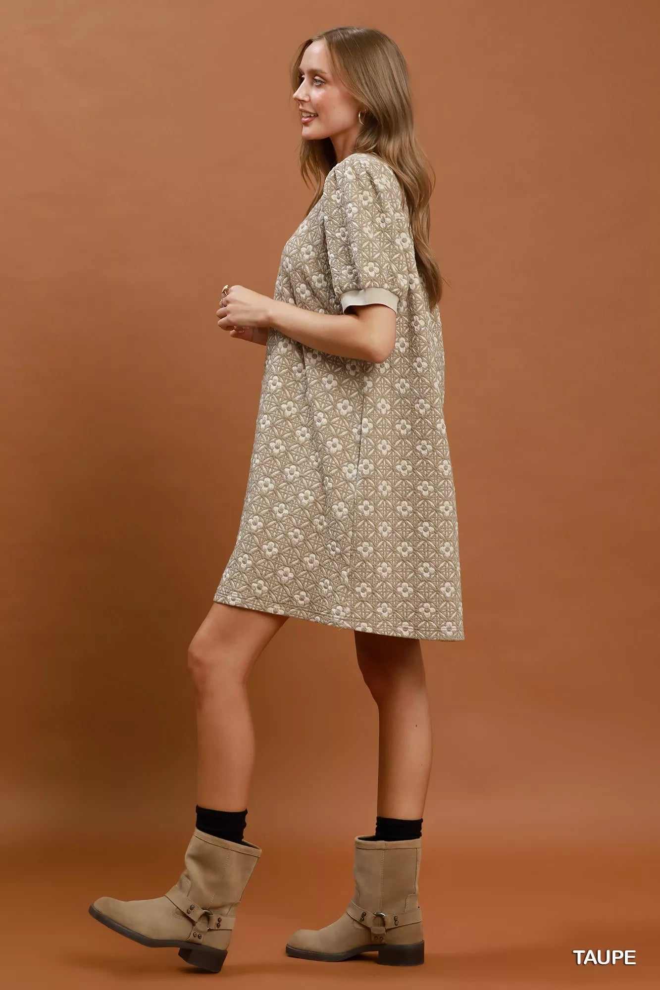 Umgee Floral Textured Puff Sleeve Mini Dress – Montret