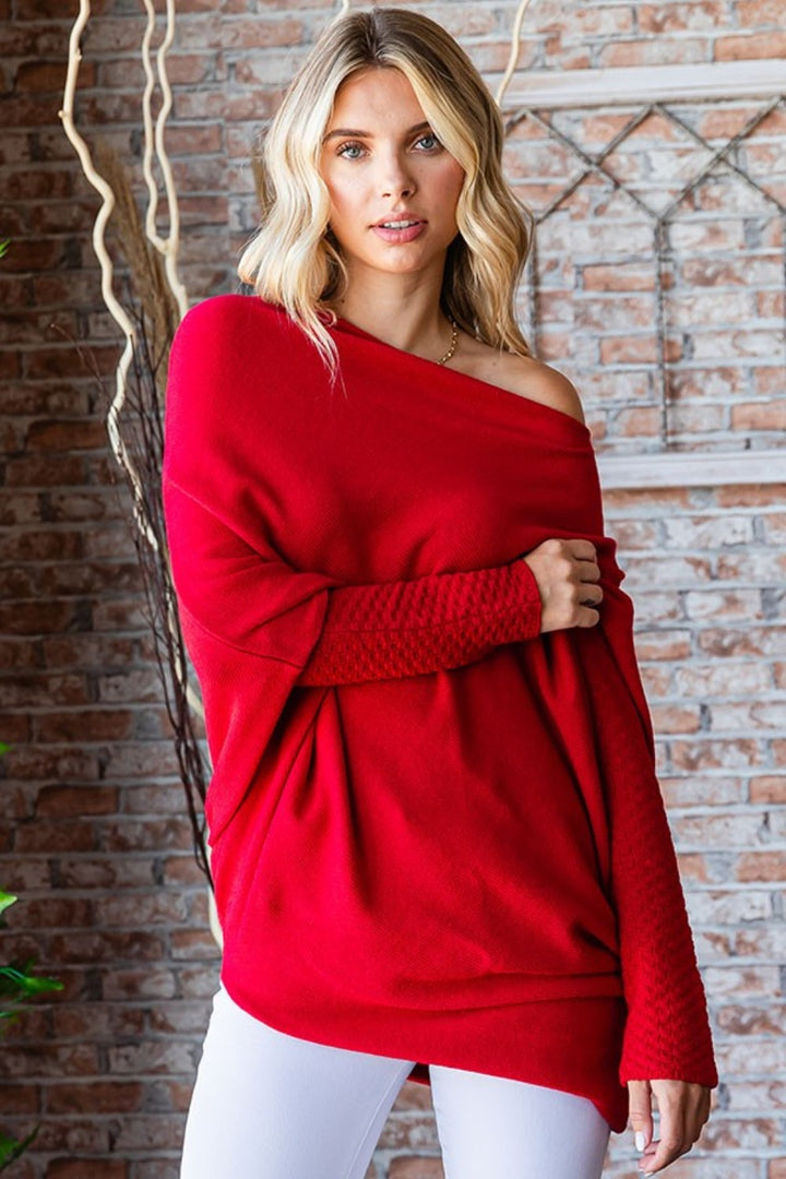 First Love – Pullover mit Dolman-Ärmeln und asymmetrischem Saum in voller Größe