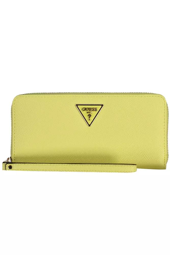 Guess Jeans Chic Yellow Polyethylene Compact Wallet