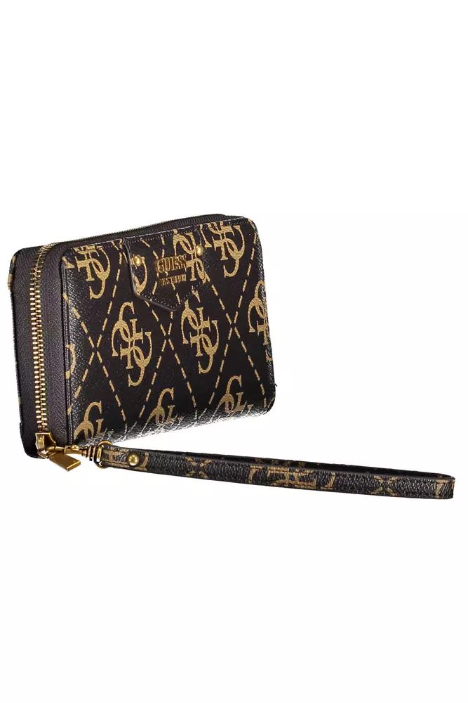 Guess Jeans Chic Brown Wallet with Contrasting Details