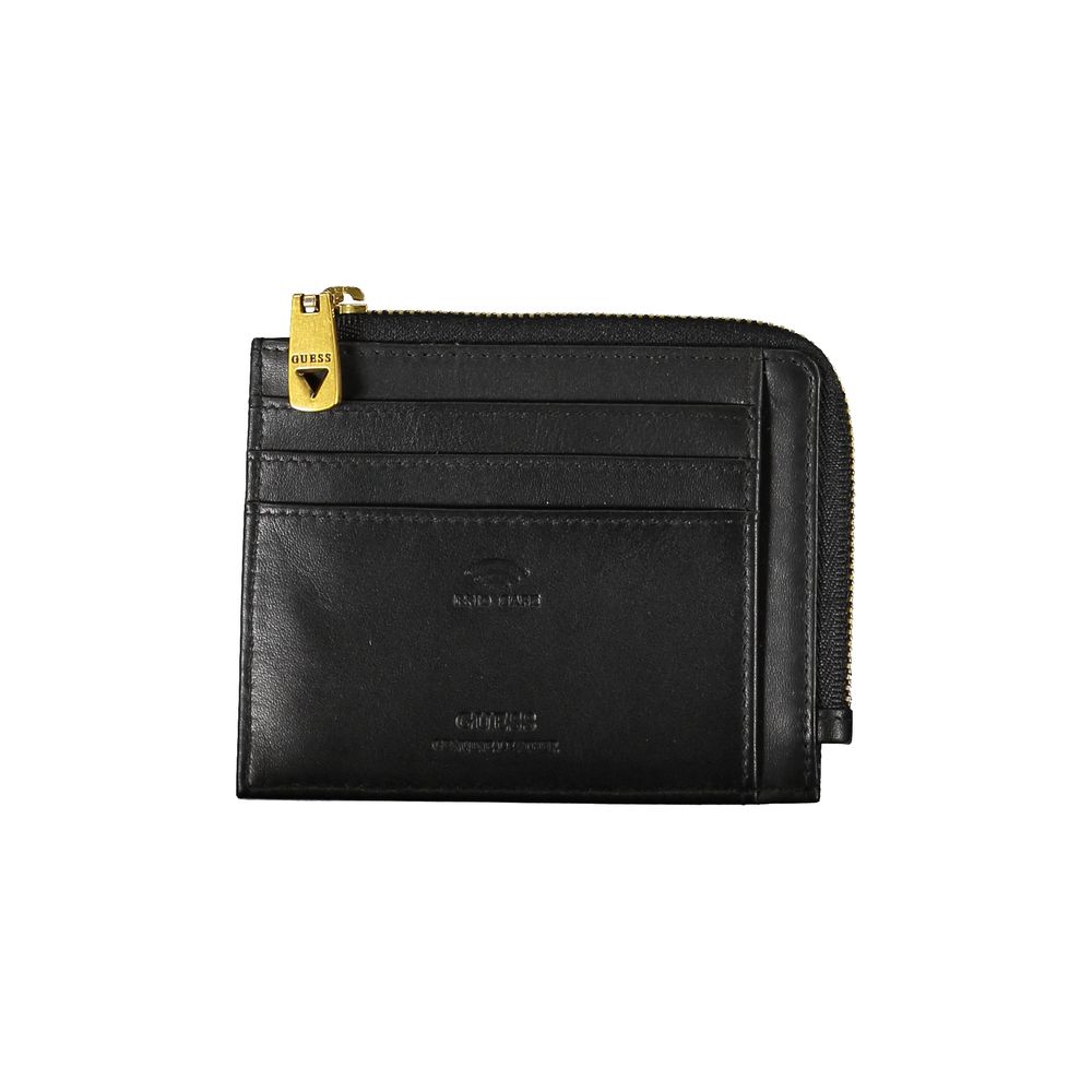 Guess Jeans Sleek Black Leather Wallet with RFID Block
