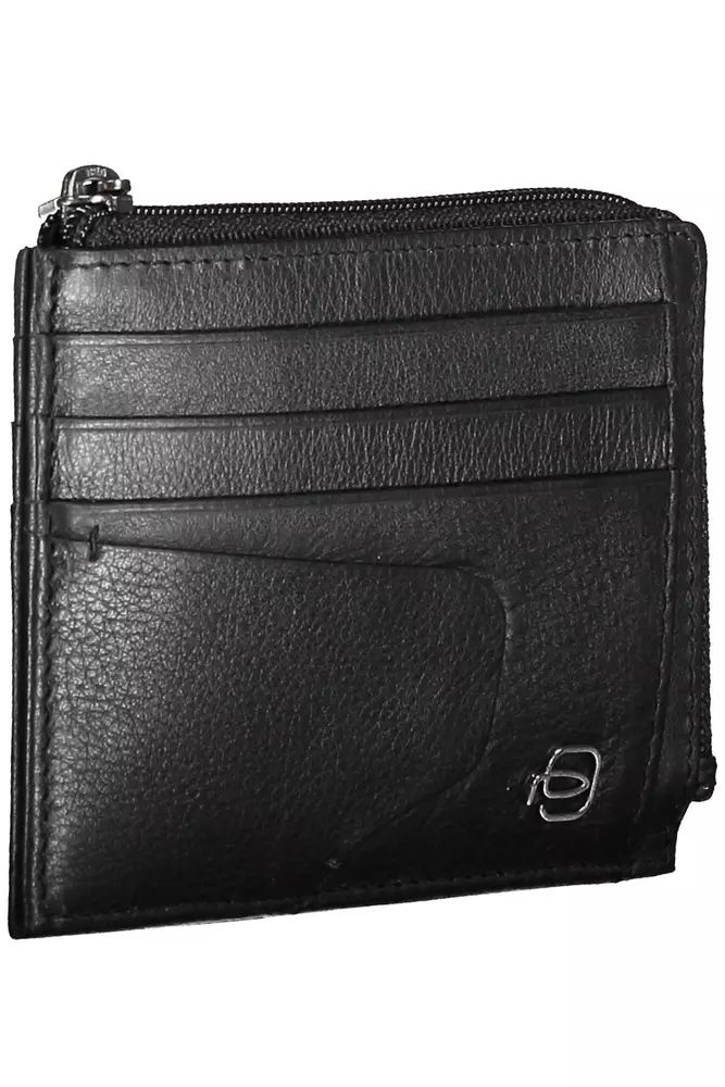 Piquadro Sleek Black Leather Card Holder with RFID Blocker