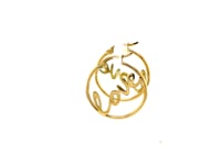 14K Yellow Gold Love Hoop Earrings