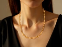 14k Yellow Gold Diamante Paperclip Chain Necklace (4.00 mm)