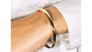 10k Yellow Gold Dome Style Shiny Bangle (3.30 mm)
