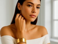 Designer Classic Cuff Bangle in 14K Yellow Gold (20.40 mm)