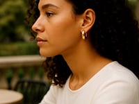 Tapered Huggie Hoop Earrings in 14K Yellow Gold
