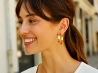 Large Tube Shaped Hoop Earrings in 14K Yellow Gold