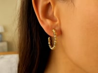 Pebble C Hoop Earrings in 14K Yellow Gold