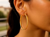 Large Wedding Hoop Earrings in 14K Yellow Gold