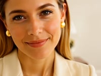 Puffed Up Button Stud Earrings in 14K Yellow Gold