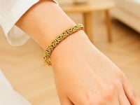 14k Yellow Gold Byzantine Link Stylish Bracelet (9.00 mm)