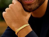 14k Yellow Gold 8 inch Mens Curb Chain Bracelet (8.00 mm)