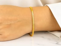 14k Yellow Gold Solid Diamond Cut Round Franco Bracelet (2.70 mm)