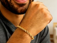 14k Yellow Gold Solid Diamond Cut Rope Bracelet (5.00 mm)