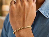 14k Yellow Gold Diamond Cut Round Franco Bracelet (4.10 mm)