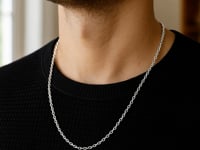 14k White Gold Diamond Cut Cable Link Chain (2.60 mm)