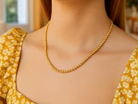 14k Yellow Gold Bead Chain Necklace(4mm)