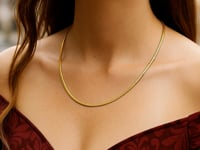 2.5mm 14k Two Tone Gold Reversible Omega Necklace