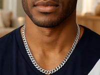 14k White Gold 22 inch Polished Curb Chain Necklace