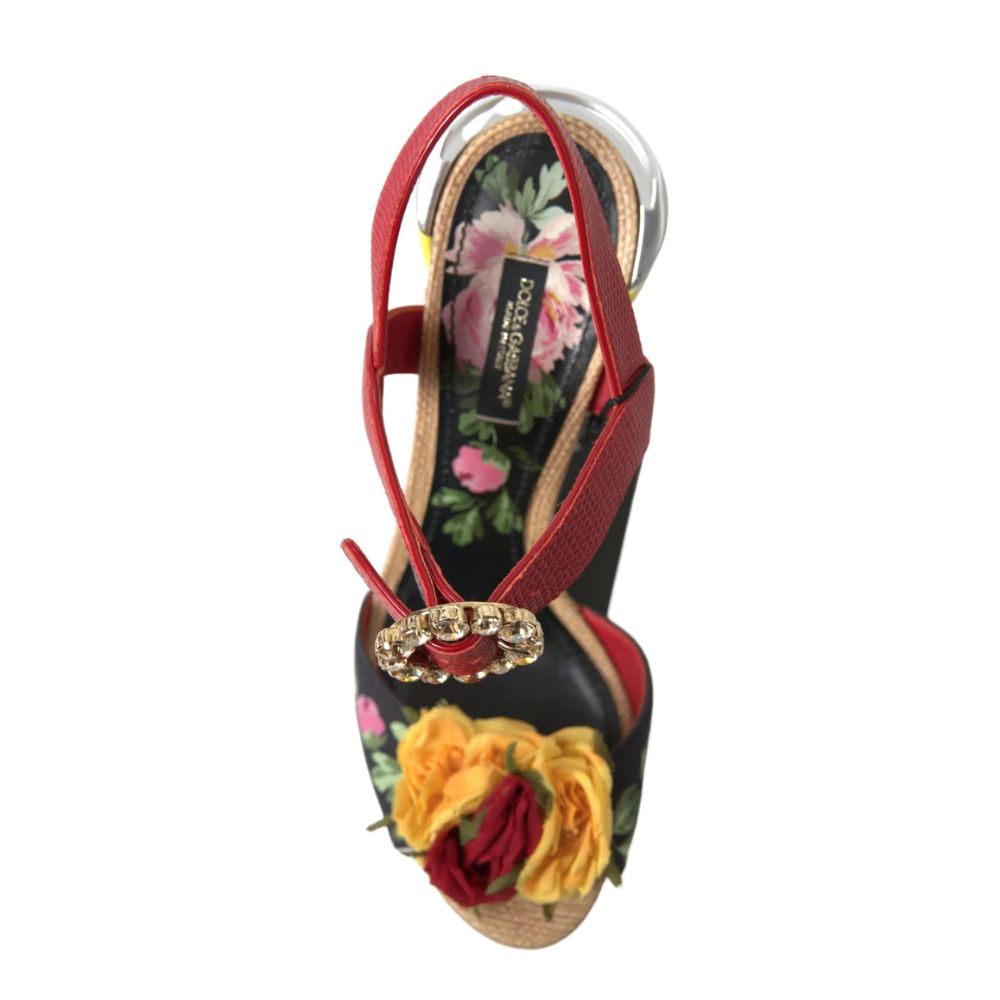 Dolce & Gabbana Multicolor Lambskin Leather Sandals