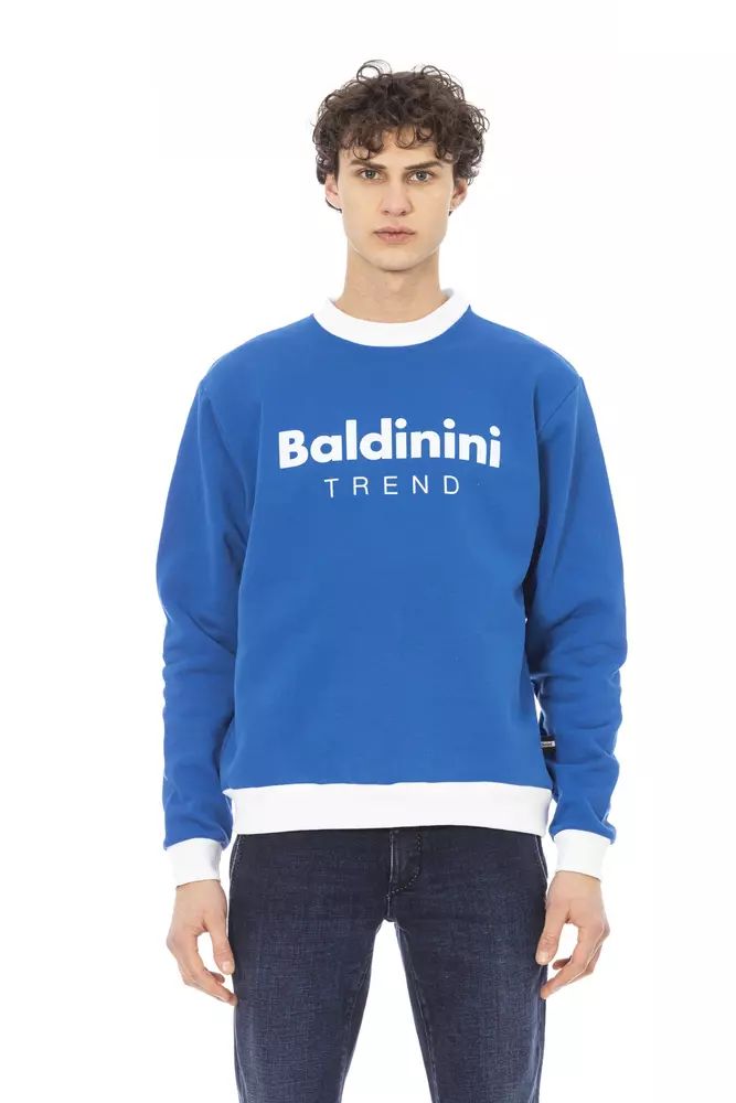 Baldinini Trend Elegant Blue Cotton Long-Sleeve Sweatshirt