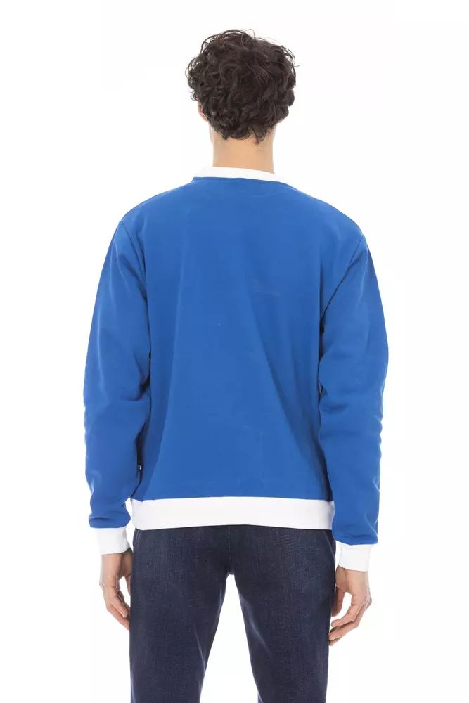 Baldinini Trend Elegant Blue Cotton Long-Sleeve Sweatshirt