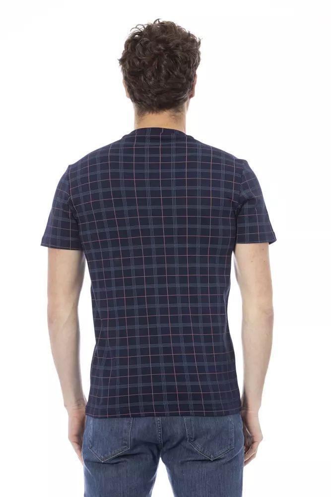 Baldinini Trend Elegant Blue Cotton T-Shirt with Front Print