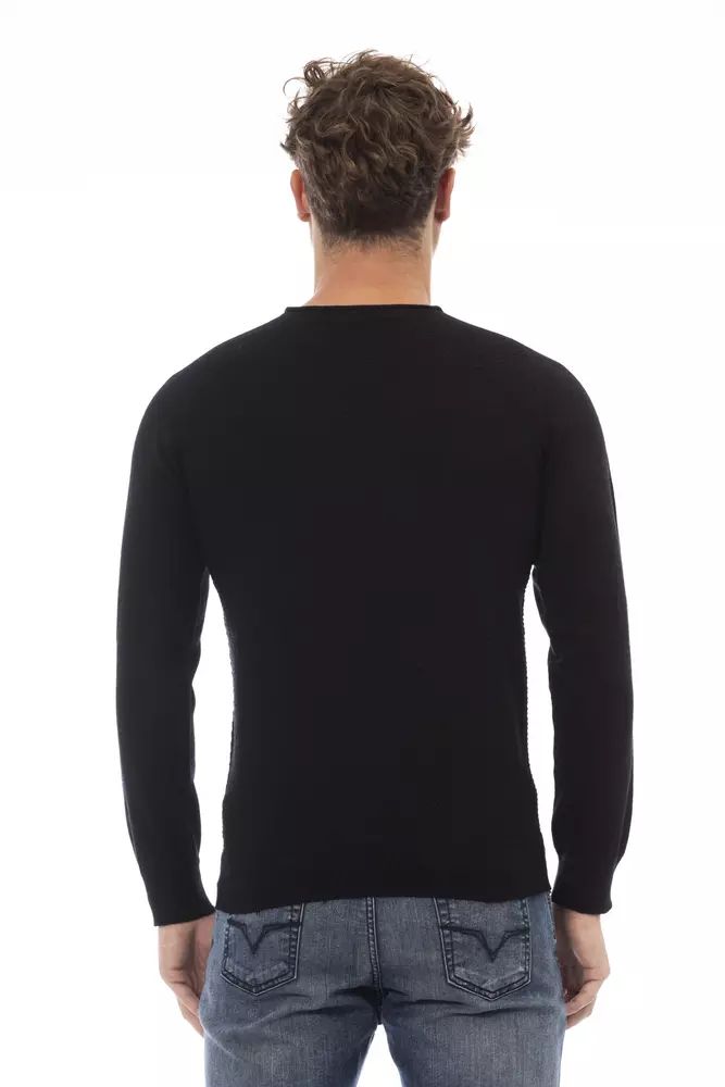 Alpha Studio Sleek Crewneck Sweater in Luxe Fabric Blend