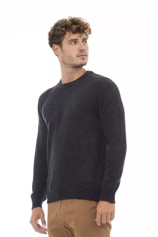 Alpha Studio Elegant Crewneck Black Sweater