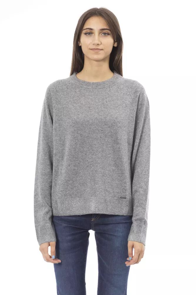 Baldinini Trend Elegant Crew Neck Cashmere Blend Sweater