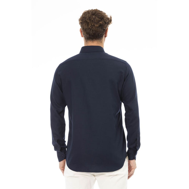 Baldinini Trend Elegant Blue Cotton Button-Down Shirt