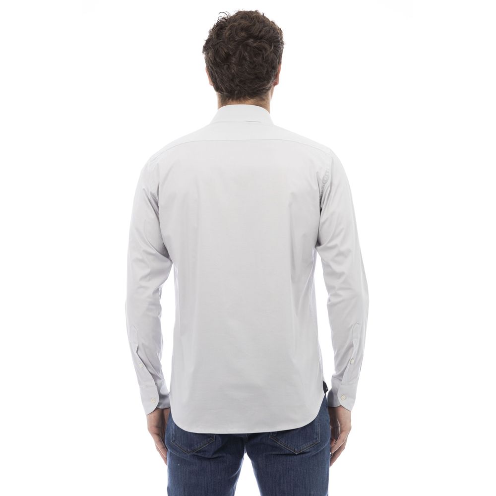 Baldinini Trend Elegant Gray Italian Collar Cotton Shirt