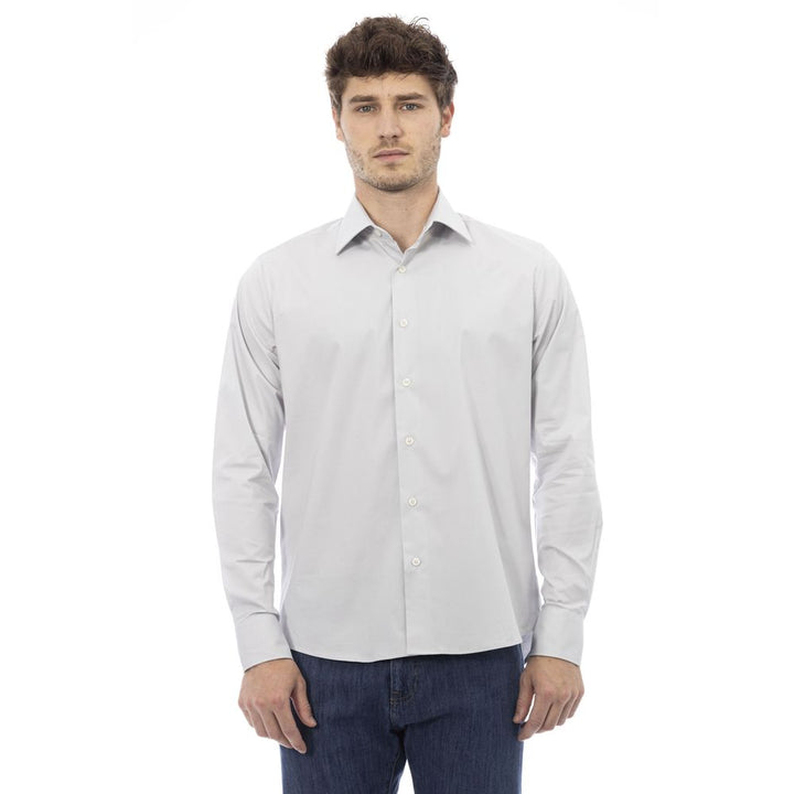 Baldinini Trend Elegant Gray Italian Collar Cotton Shirt