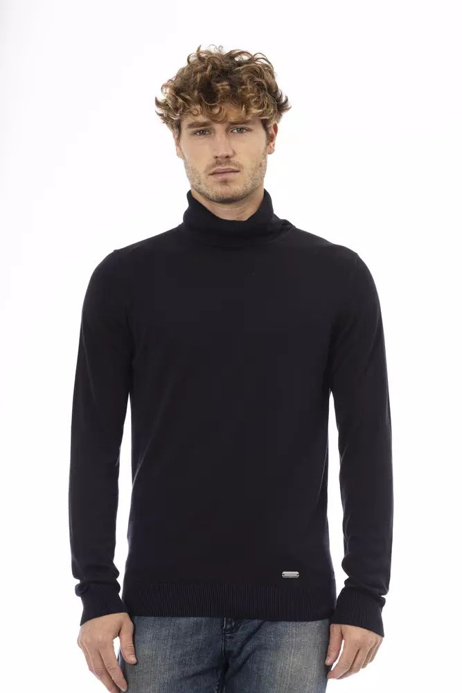 Baldinini Trend Elegant Blue Modal-Cashmere Sweater for Men
