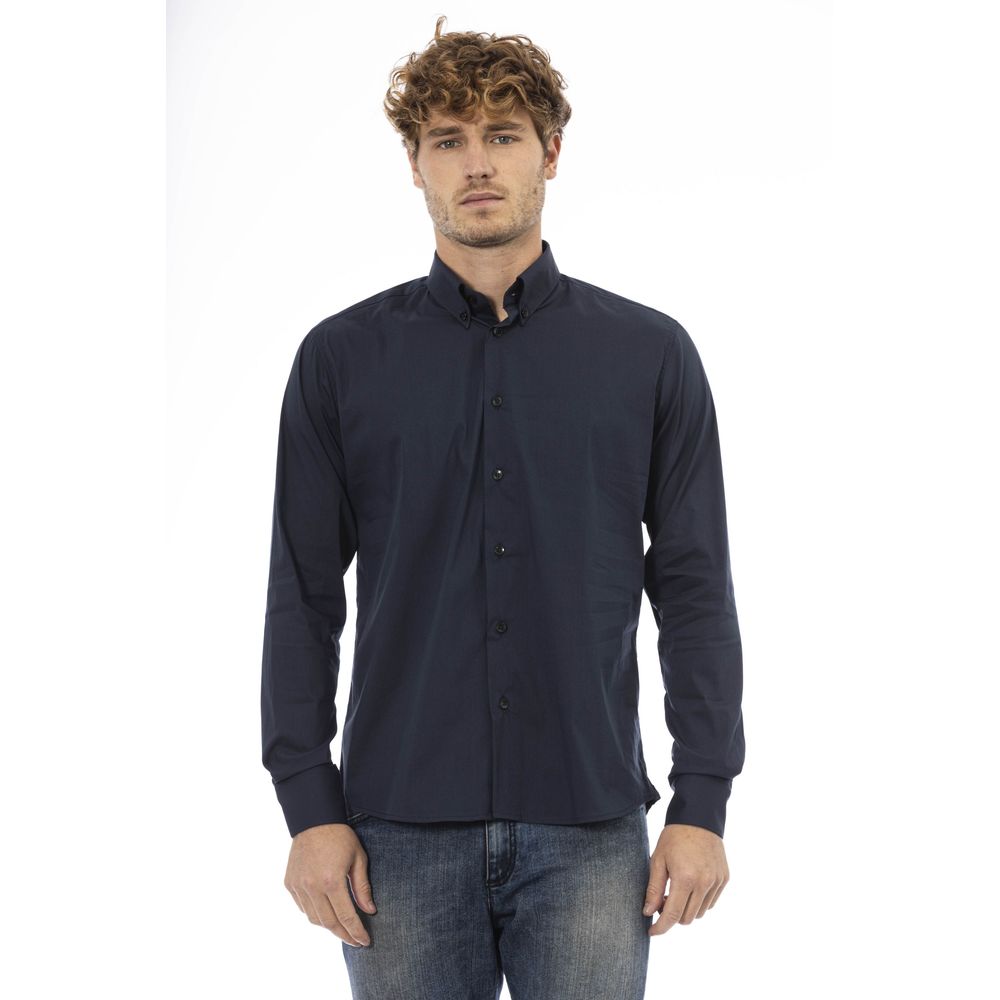 Baldinini Trend Elegant Blue Cotton Blend Shirt