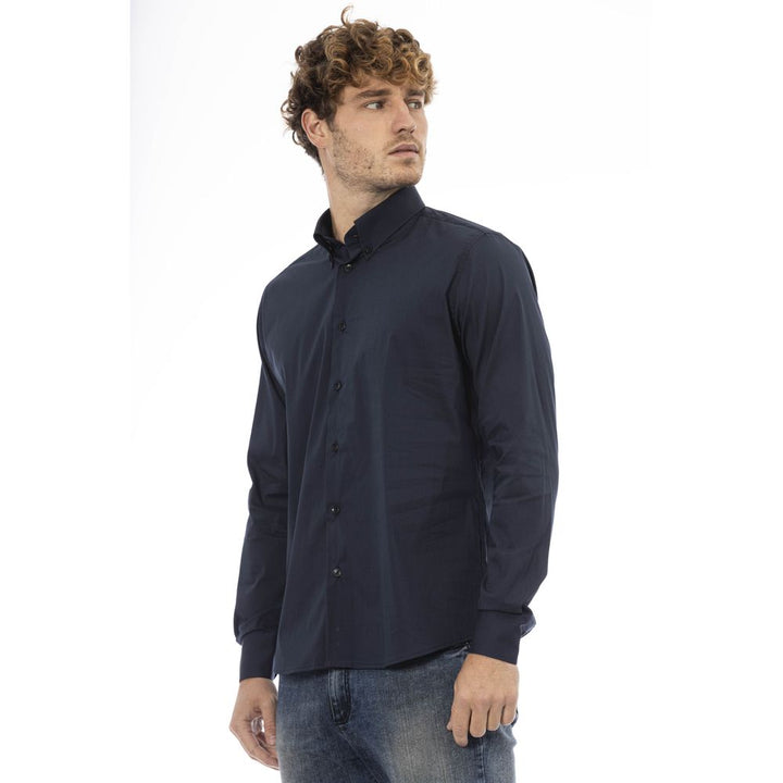 Baldinini Trend Elegant Blue Cotton Blend Shirt